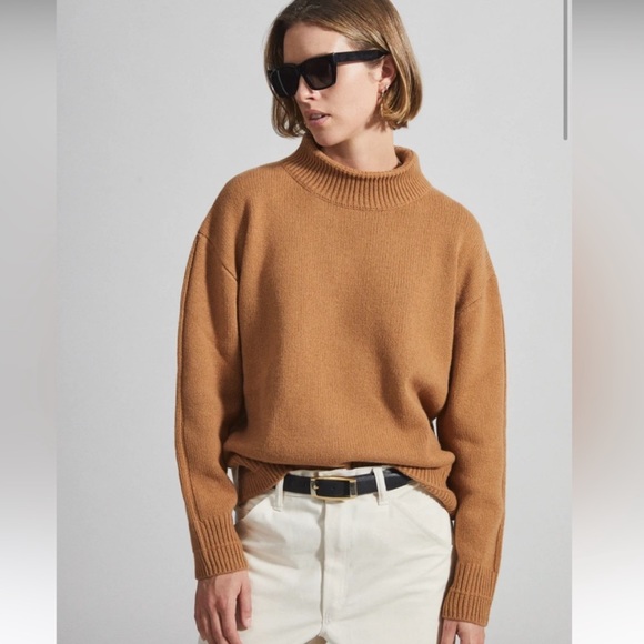NWT paradis perdus gaspard turtleneck sweater in camel - Picture 2 of 7